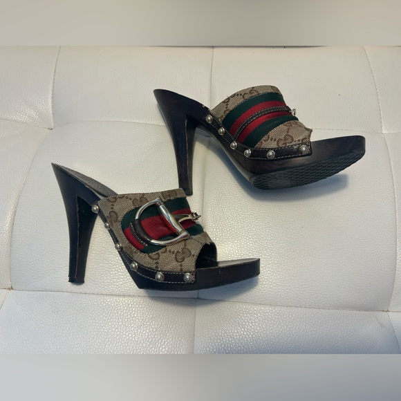 GUCCI GG Monogram web Horsebit Heel - Picture 3 of 15